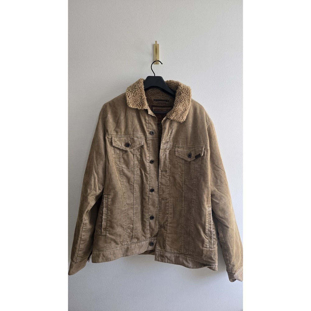 American Eagle Corduroy Sherpa Jacket XL Tall Tan Trucker Workwear‎ Coat